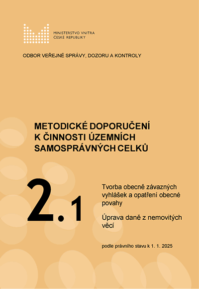 Metodické doporučení k činnosti ÚSC č. 2.1 – Tvorba obecně závazných vyhlášek a opatření obecné povahy – Úprava daně z nemovitých věcí